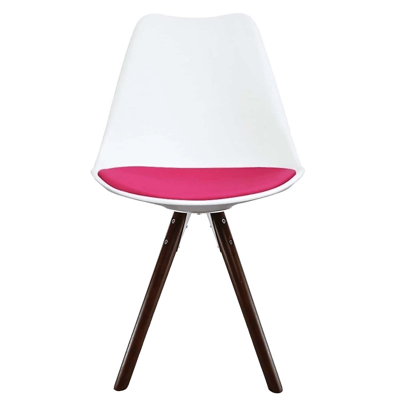 Fusion Living Soho White Plastic Dining Chair with Pyramid Legs