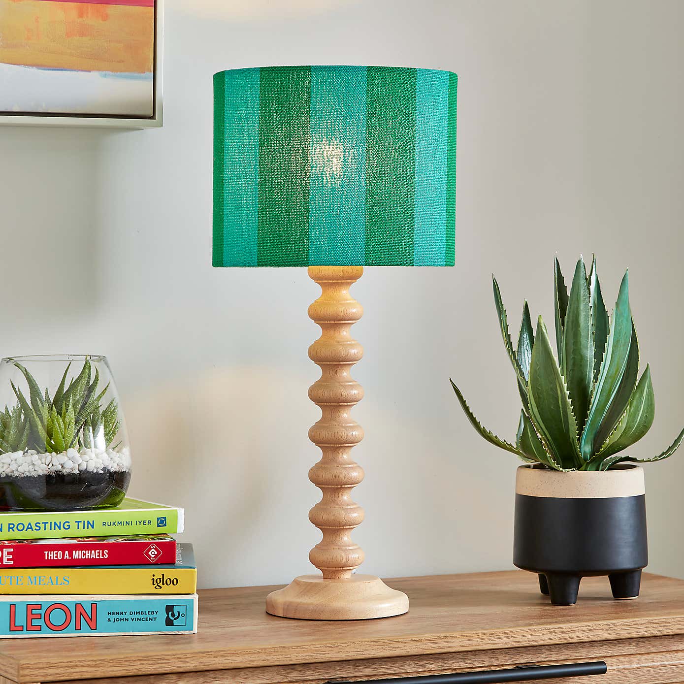 Beatrice Stripe Drum Lamp Shade