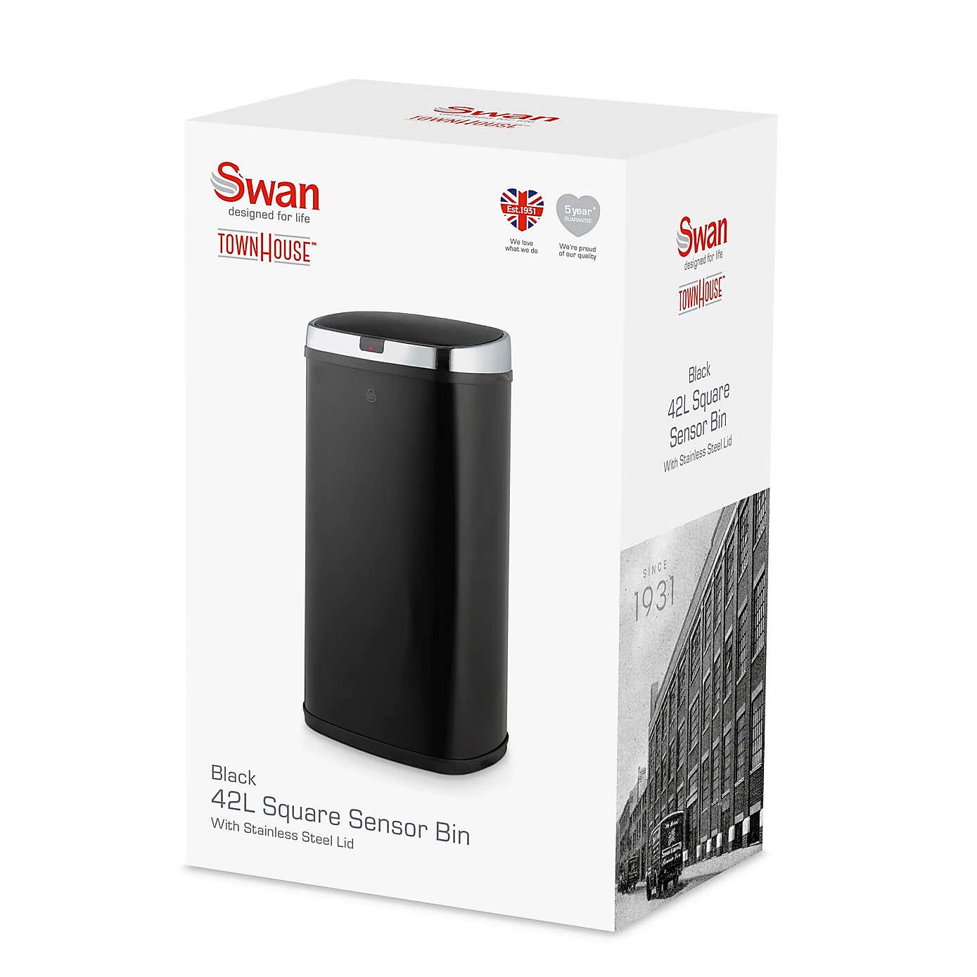 Swan 42L Square Sensor Bin