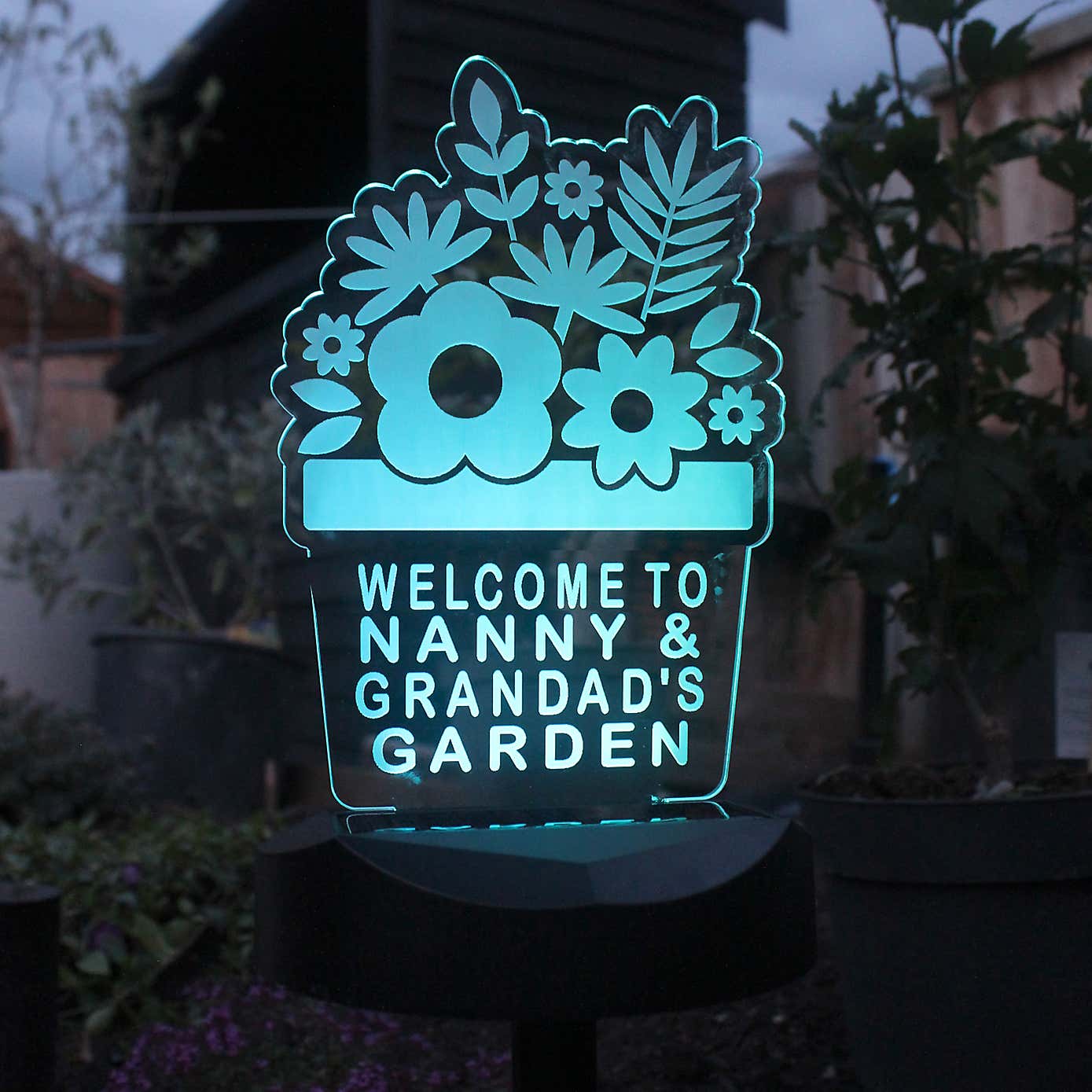 Personalised Plant Pot Outdoor Solar LED Light
