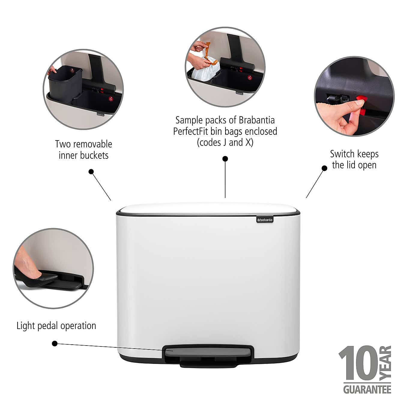 Brabantia Bo 11L & 23L Pedal Bin