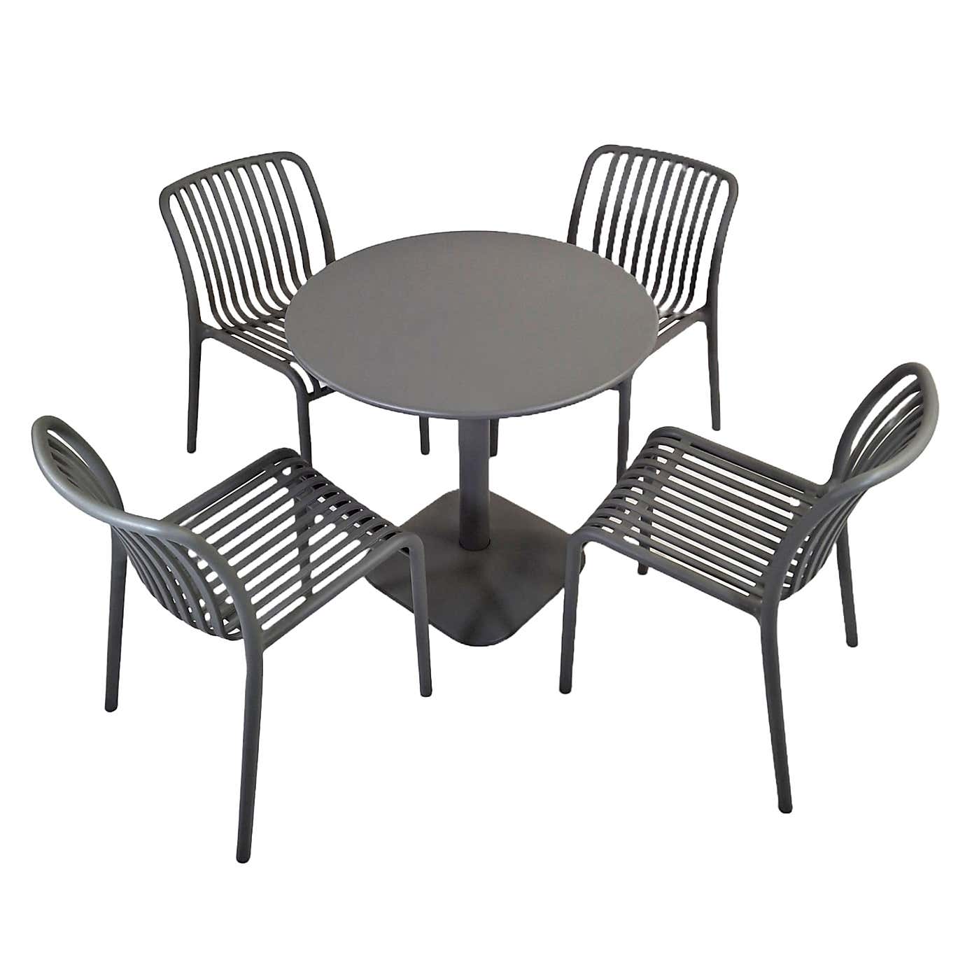 Modura Albin Round Table with 4 Mia Bistro Chairs
