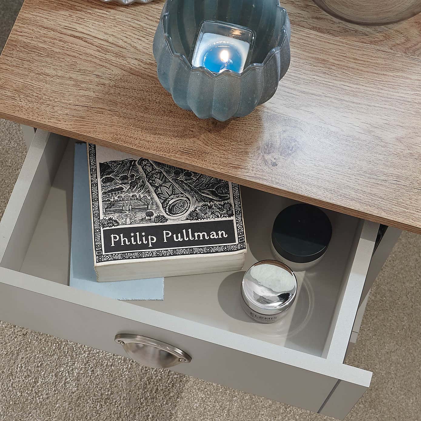 Kendal 1 Drawer Bedside Table, Grey