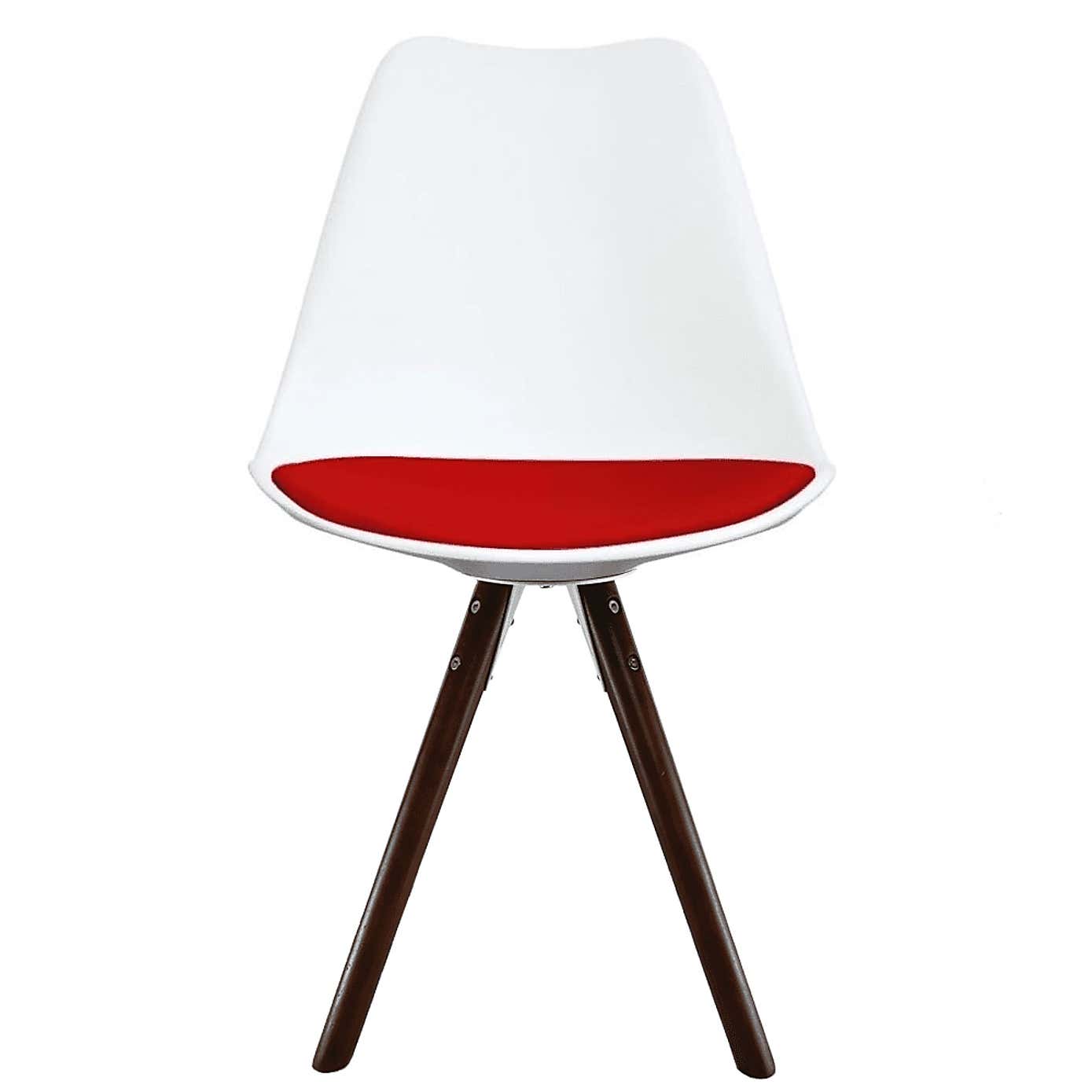 Fusion Living Soho White Plastic Dining Chair with Pyramid Legs