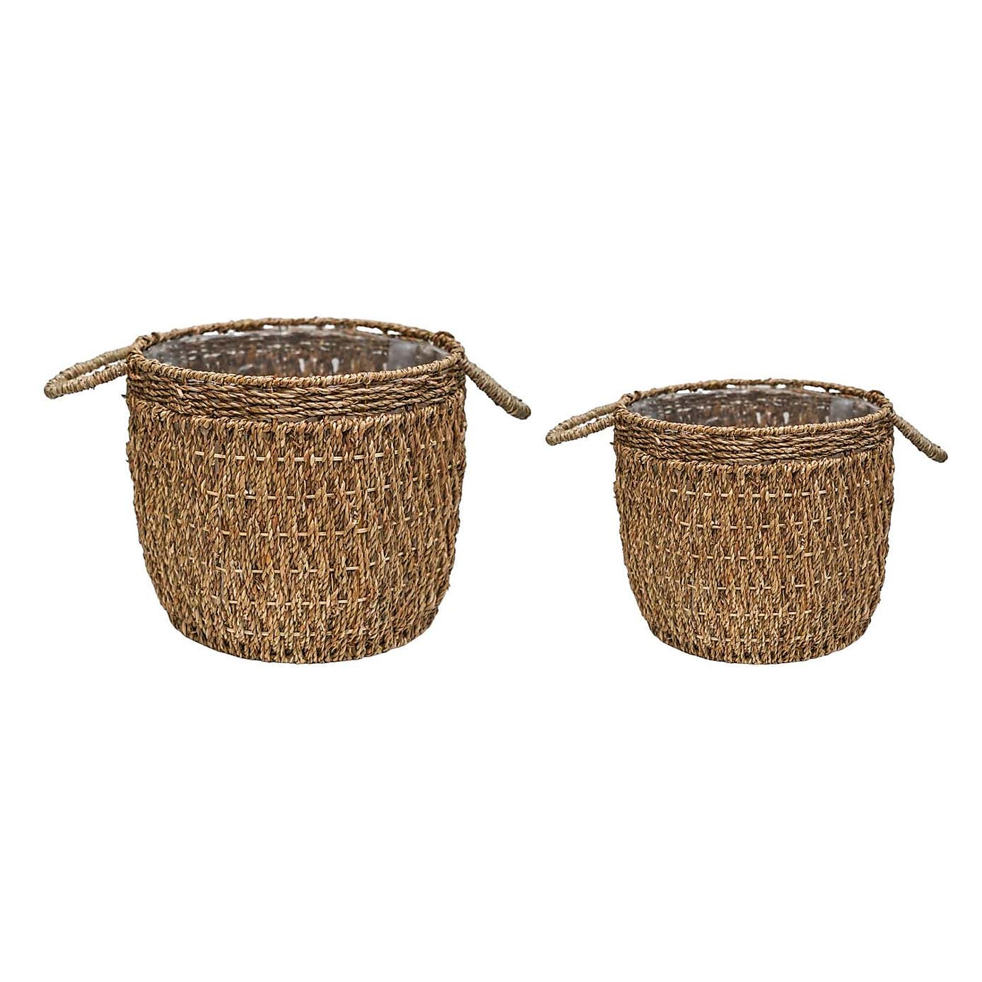 Seagrass Linen Basket Plant Pot