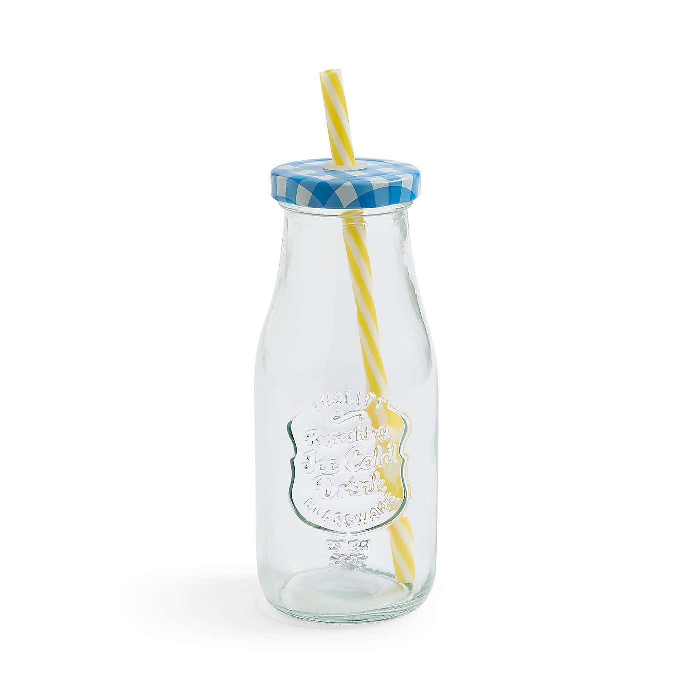 Glass Bottle with Coloured Straw
