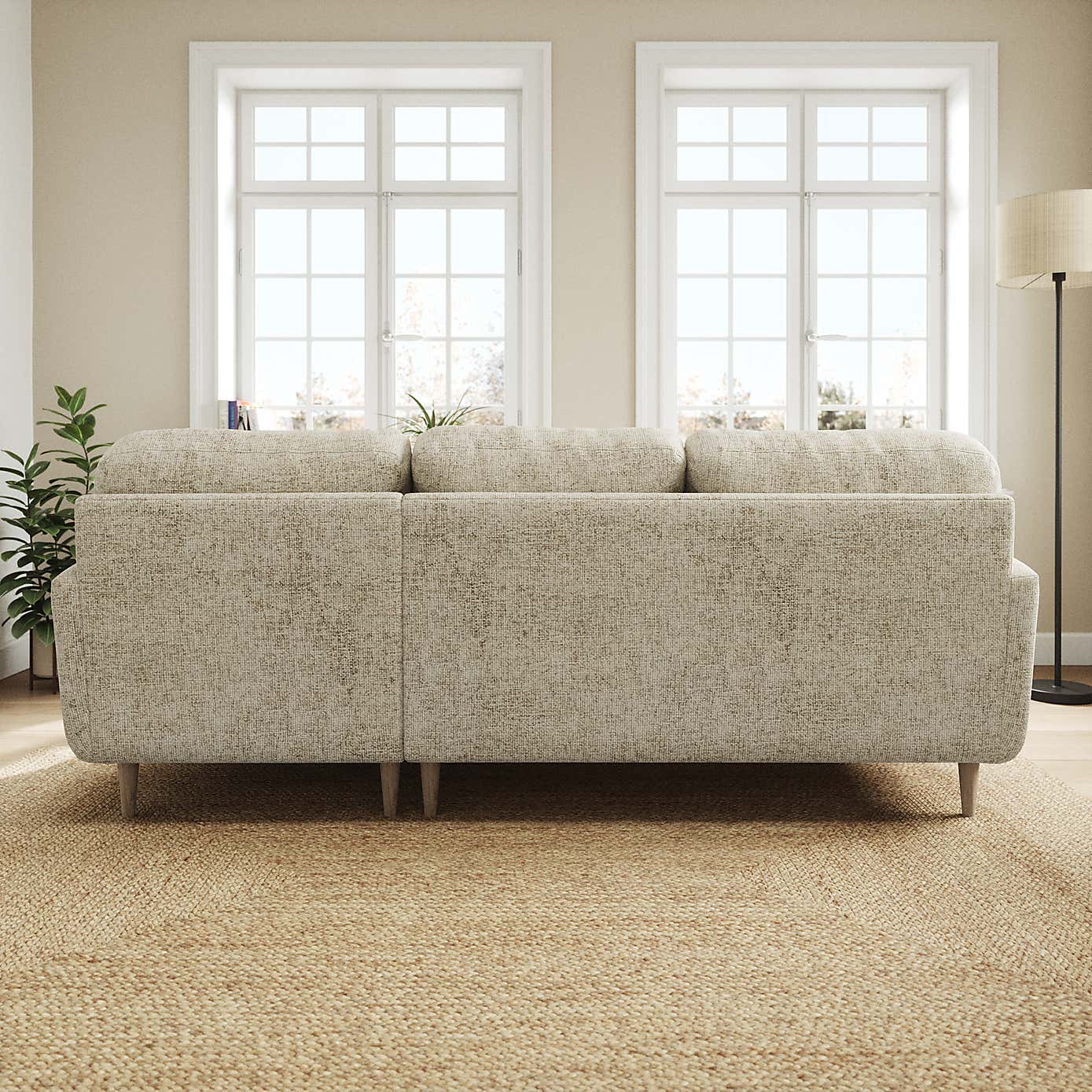 Sven Chunky Chenille Large Corner Chaise Sofa