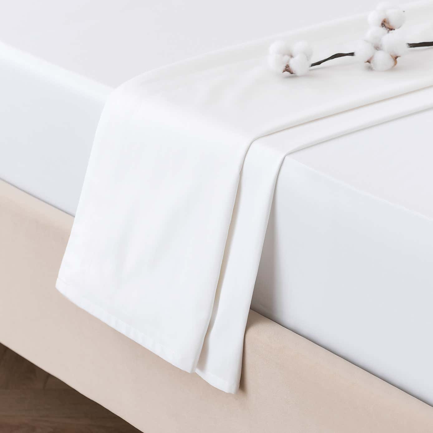 Dorma 300 Thread Count 100% Cotton Sateen Plain Flat Sheet