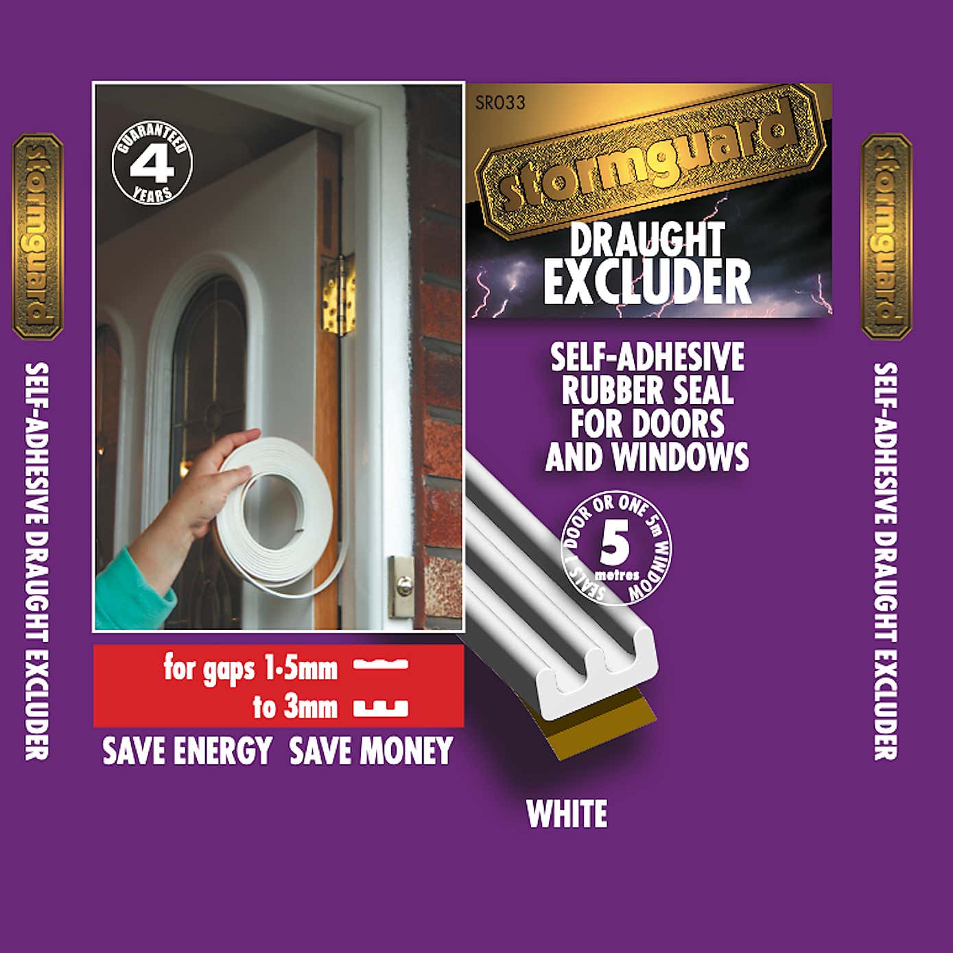 Stormguard Draft Excluding EPDM Tape 5m 3mm-5mm