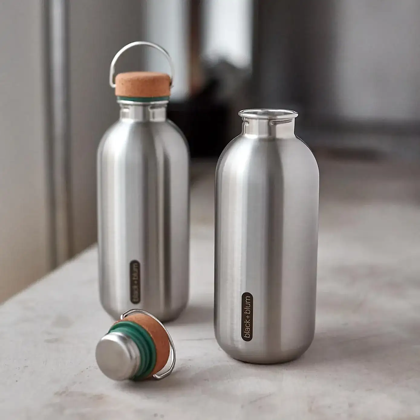 Black and Blum Steel Water Bottle