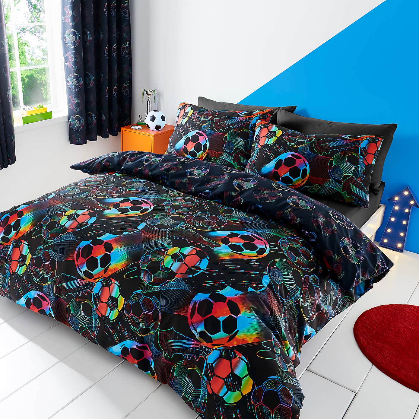 Bright Football Duvet Cover & Pillowcase Set