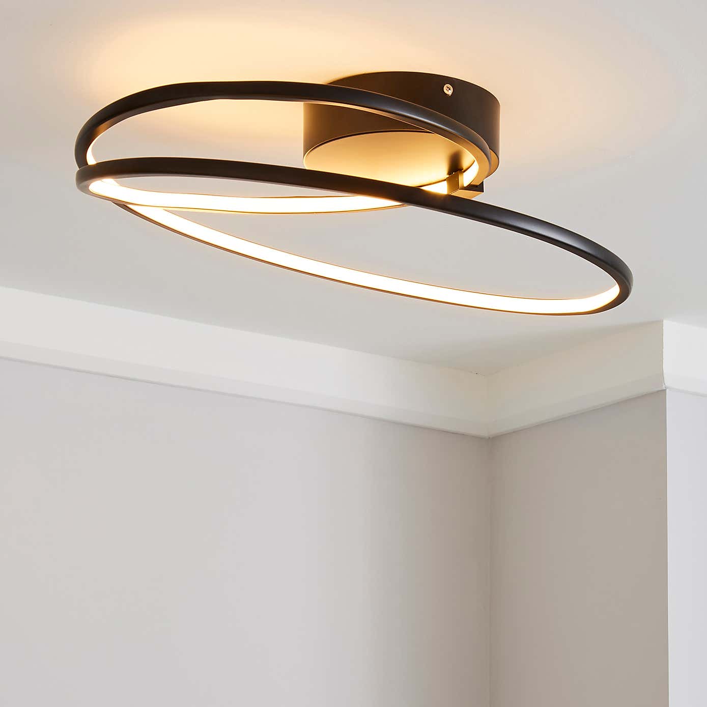 Menton Integrated LED Swirl Semi-Flush Ceiling Fitting