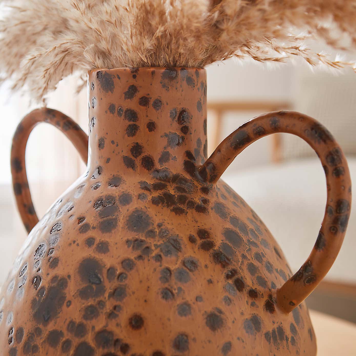 Reactive Glaze Vase with Handles