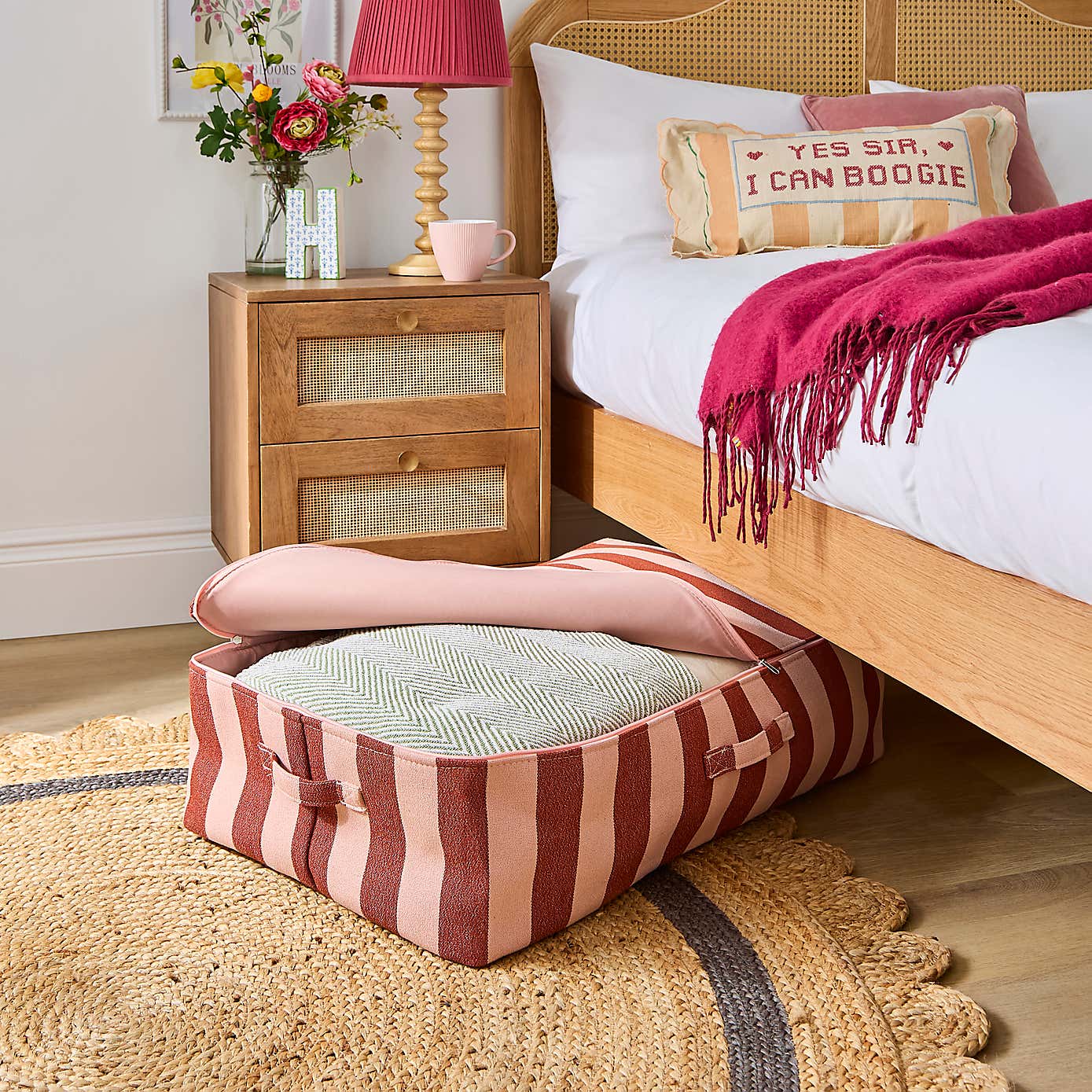 Beatrice Woven Stripe Underbed Storage Bag