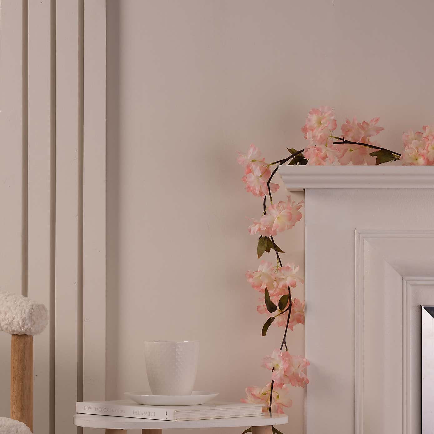Artificial Set of 2 Peach Pink Blossom Garlands