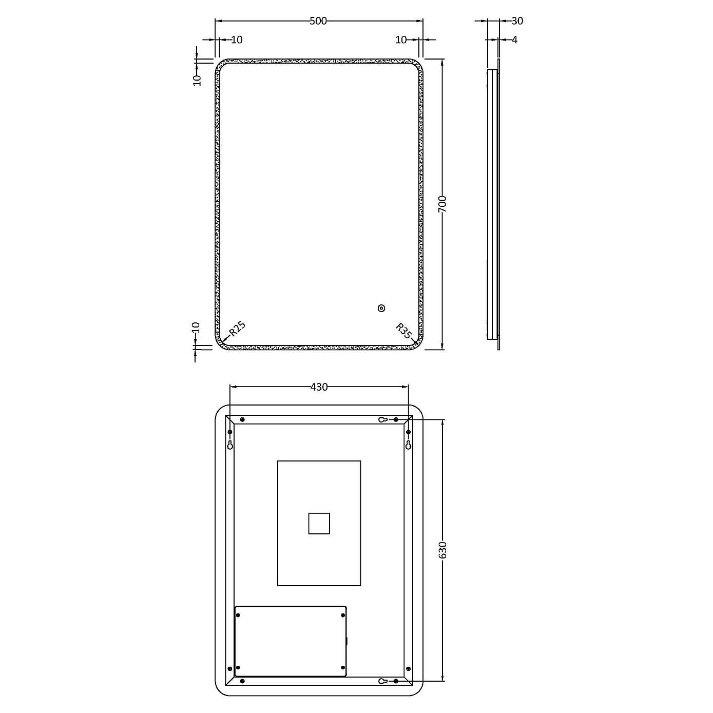 Ambient LED Curved Border Mirror