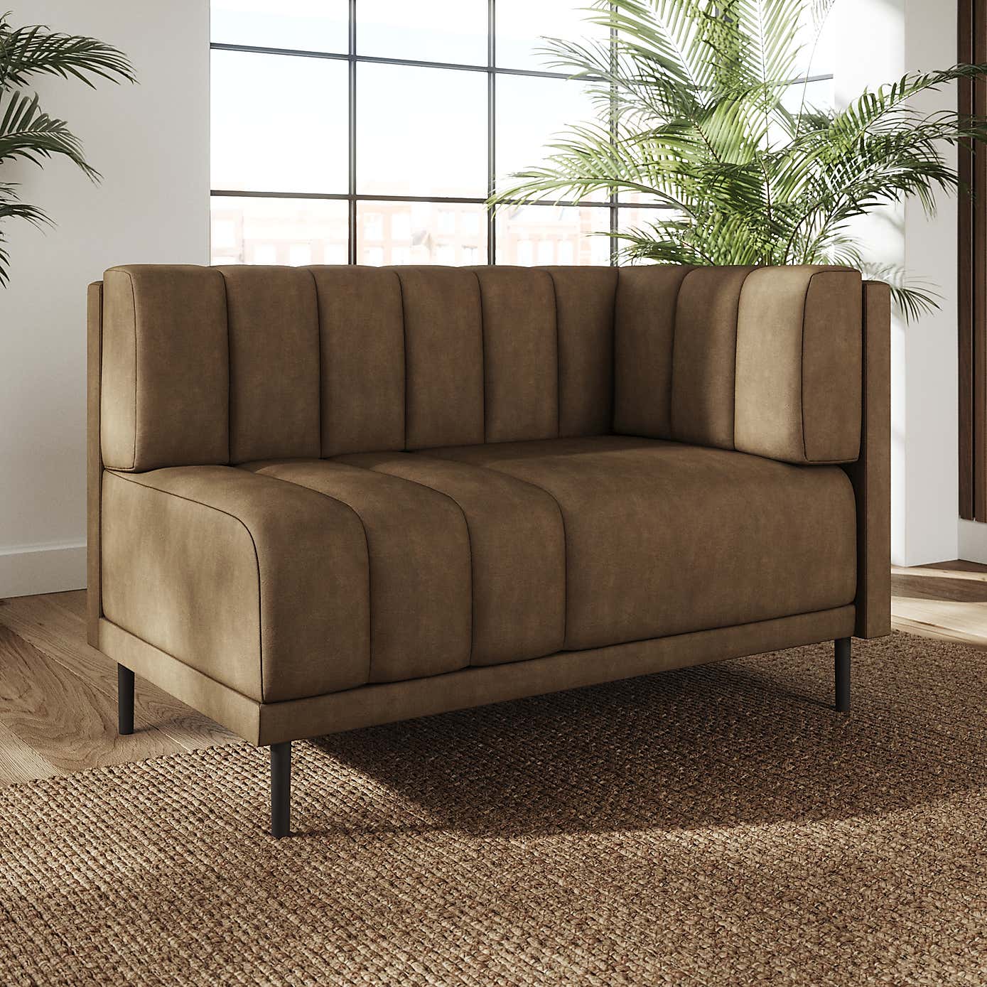 Amali Corner Dining Bench, Faux Leather