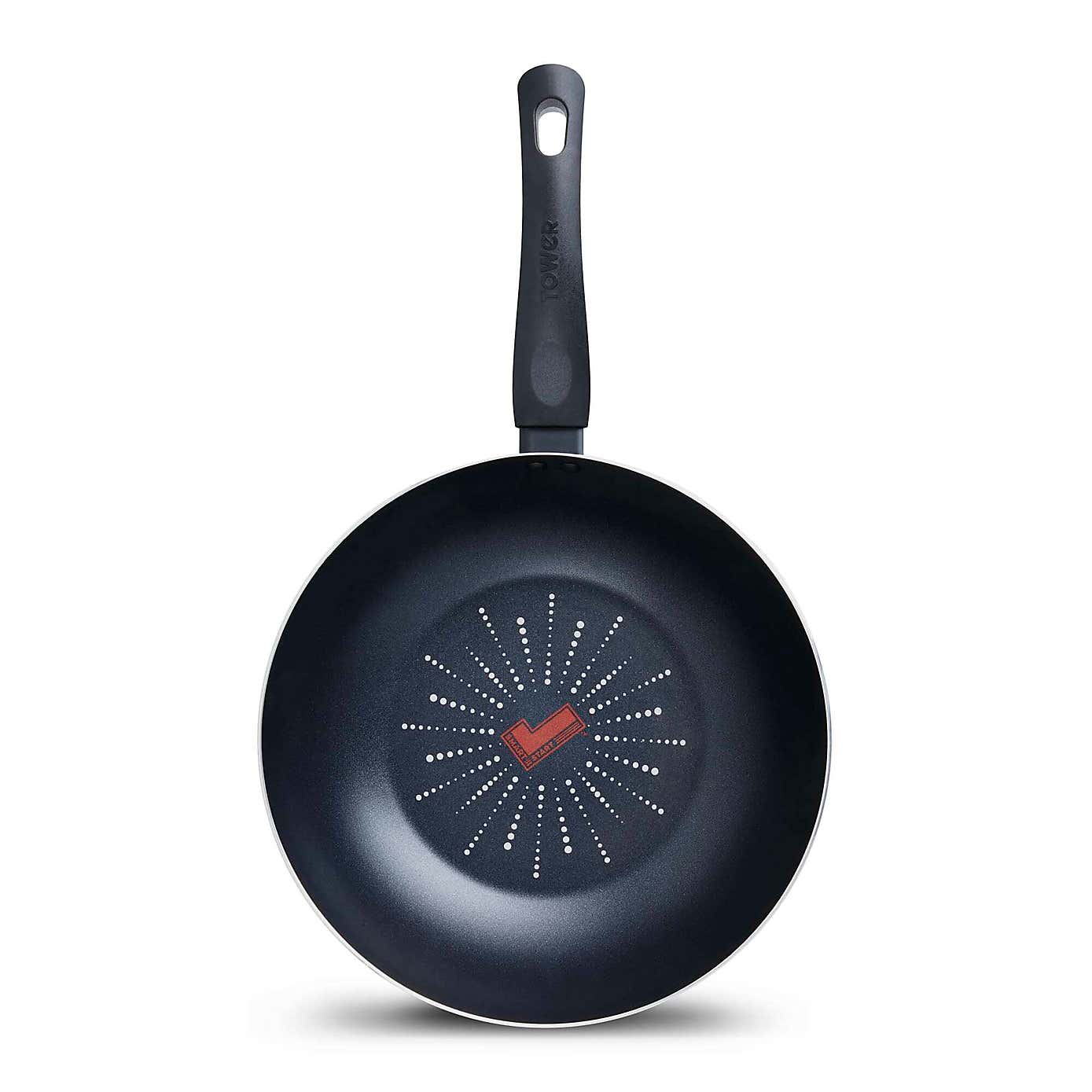 Tower Smart Start Classic Non-Stick Aluminium Wok, 28cm