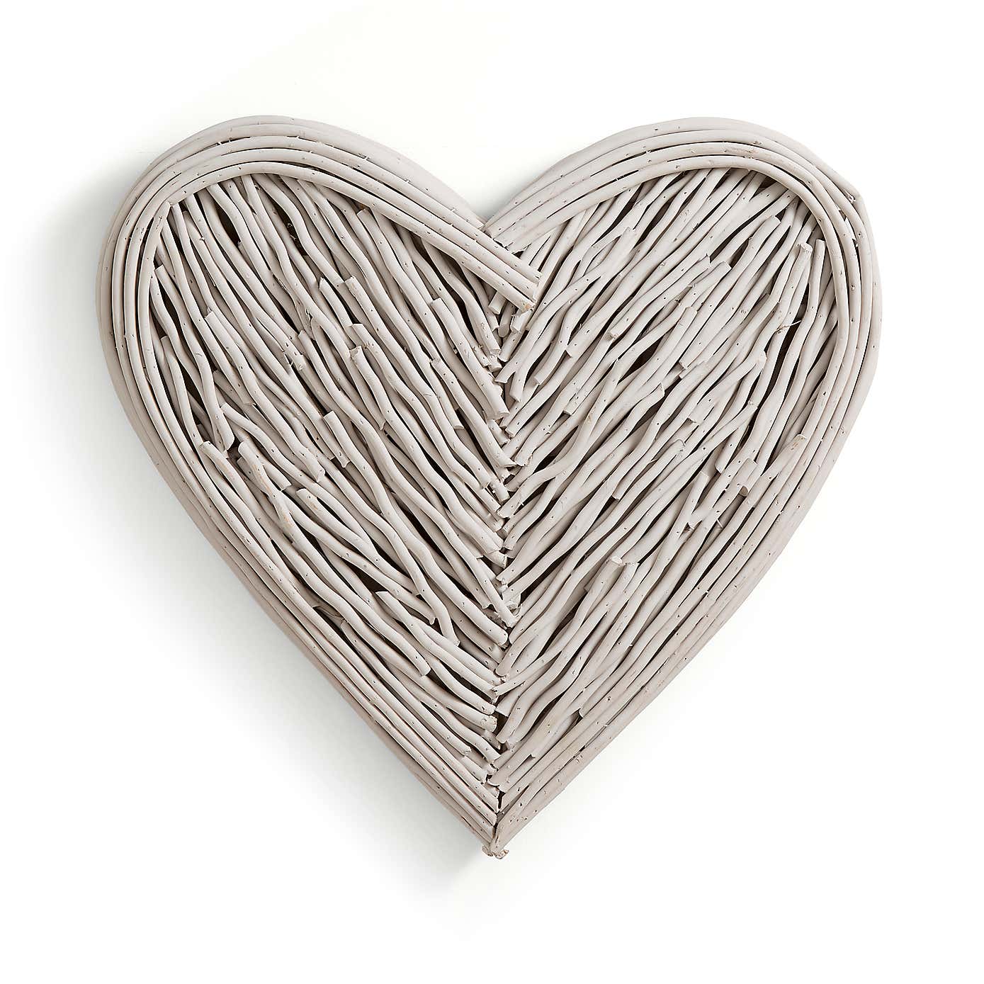 Large Wicker Heart Ornament, Sandstone