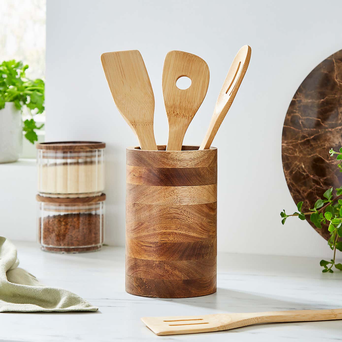 Acacia Utensil holder