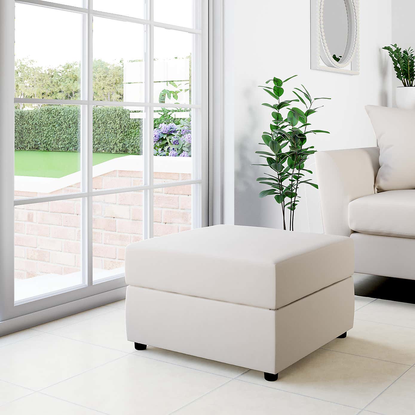 Square Opulent Velvet Storage Footstool