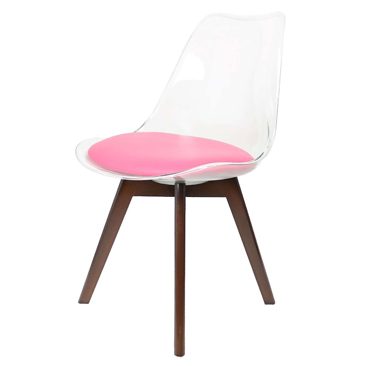 Fusion Living Soho Clear Plastic Dining Chair with Squared Legs