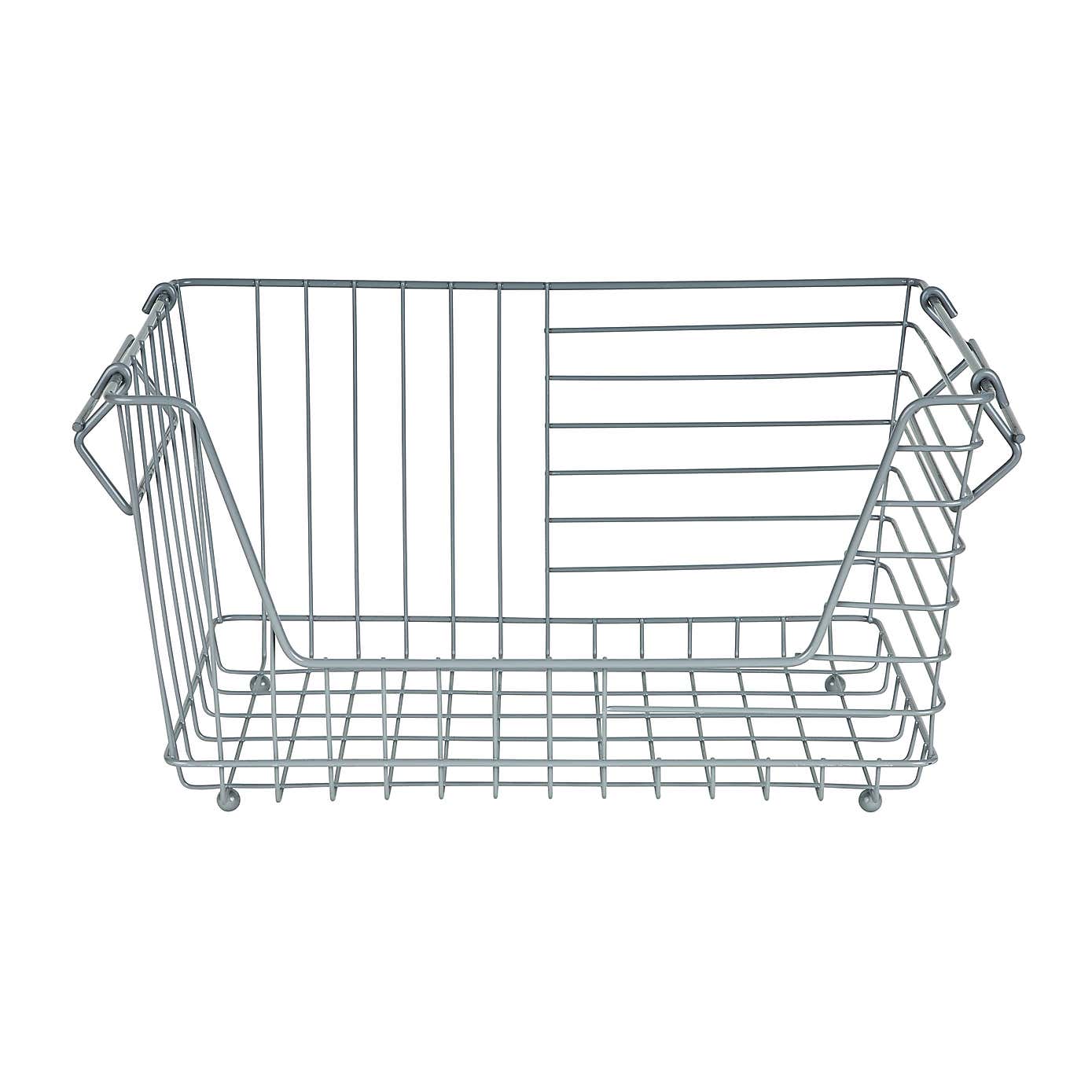 Grey Stackable Wire Basket