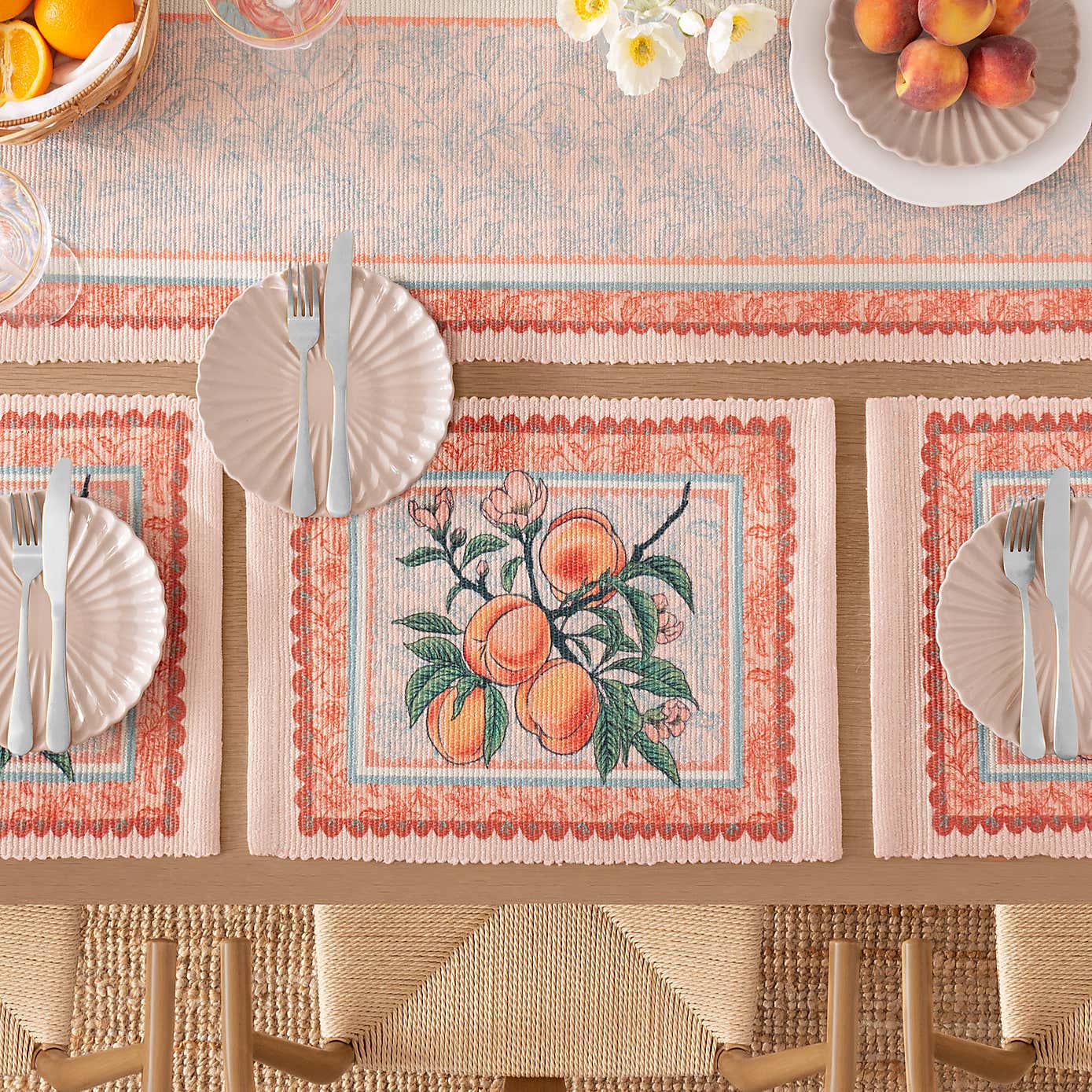 Furn Set of 4 Anemone Peaches Placemats