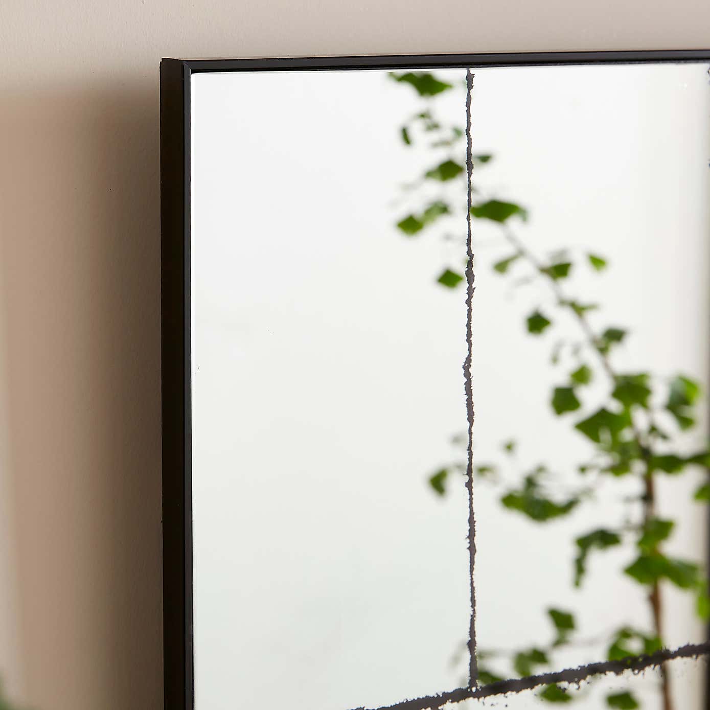 Distressed Window Rectangle Wall Mirror
