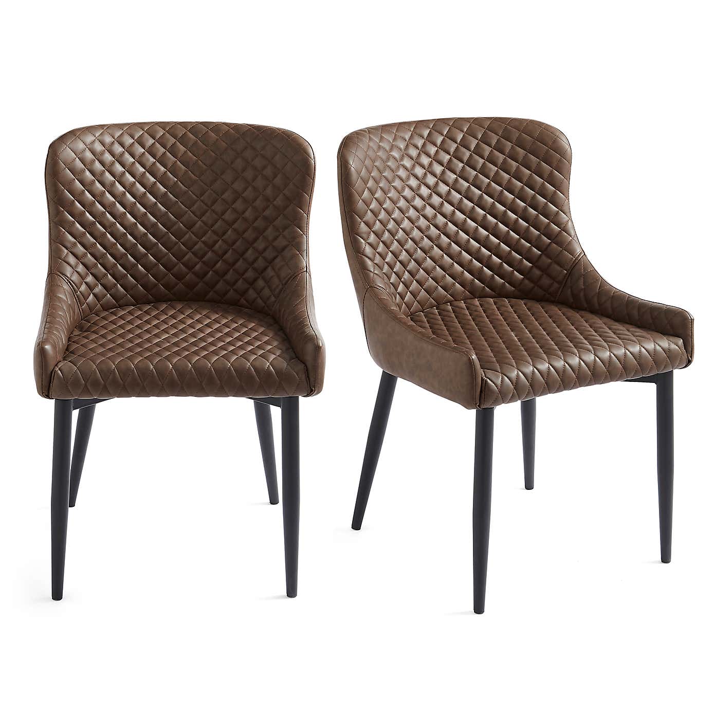 Set of 2 Montreal Dining Chairs, Faux Leather