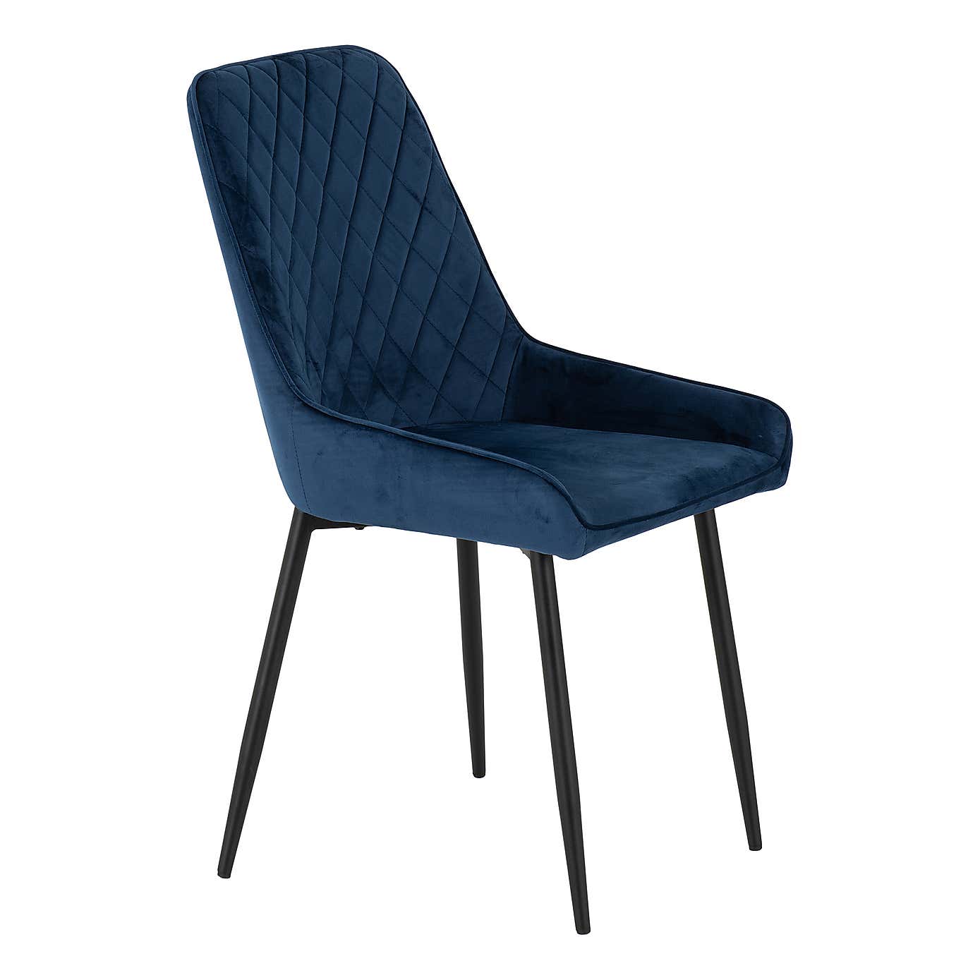 Avery Set of 2 Dining Chairs Blue Velvet