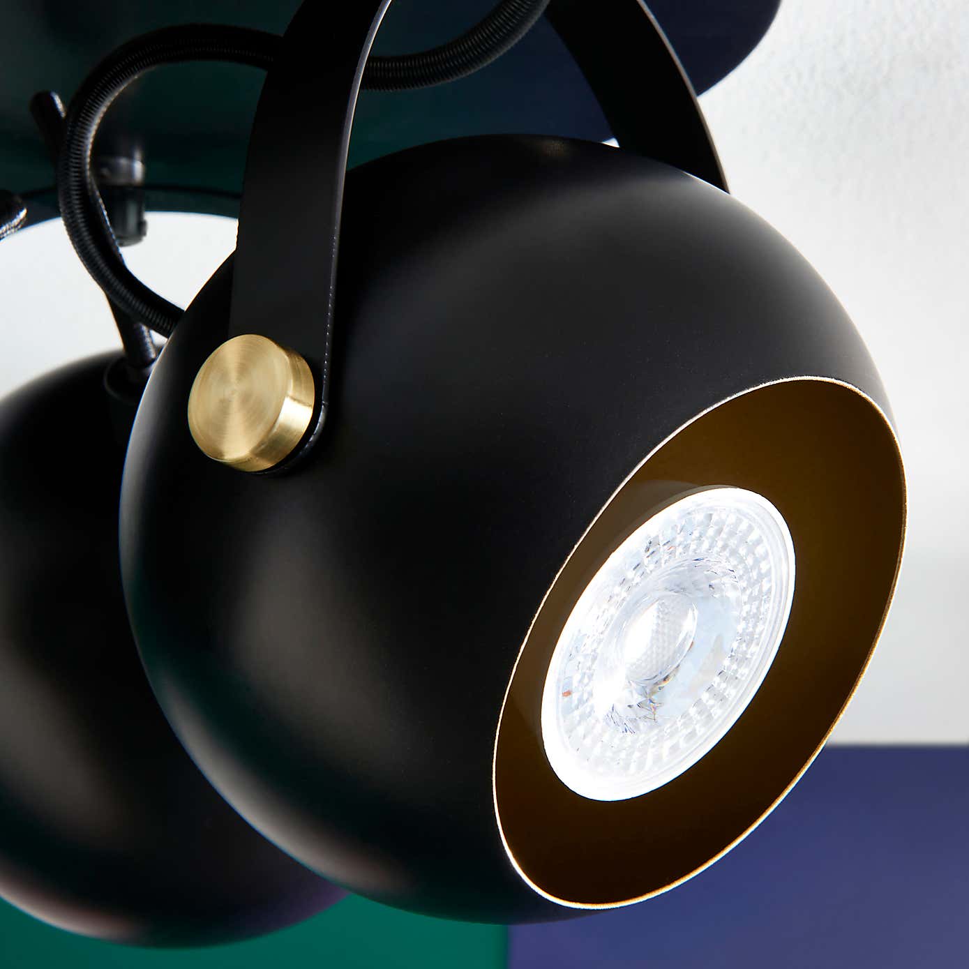 Elements Olympya 3 Light Adjustable Semi Flush Spotlight