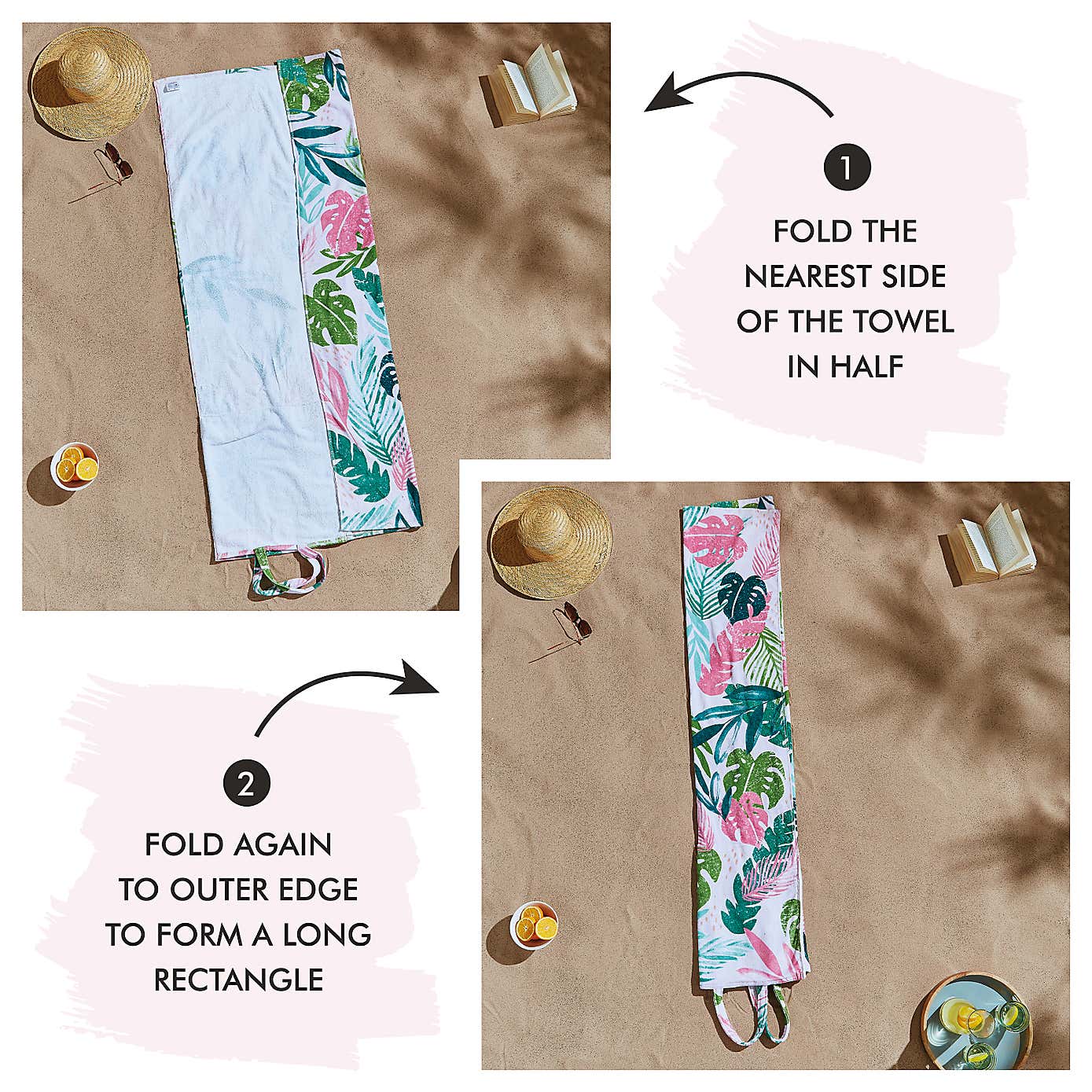 Catherine Lansfield Tropical Palm 2-in-1 Beach Towel and Bag