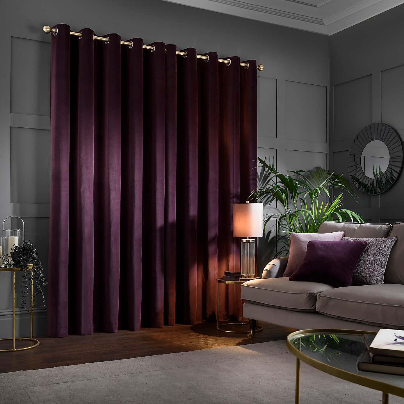 Clara Velvet Eyelet Curtains