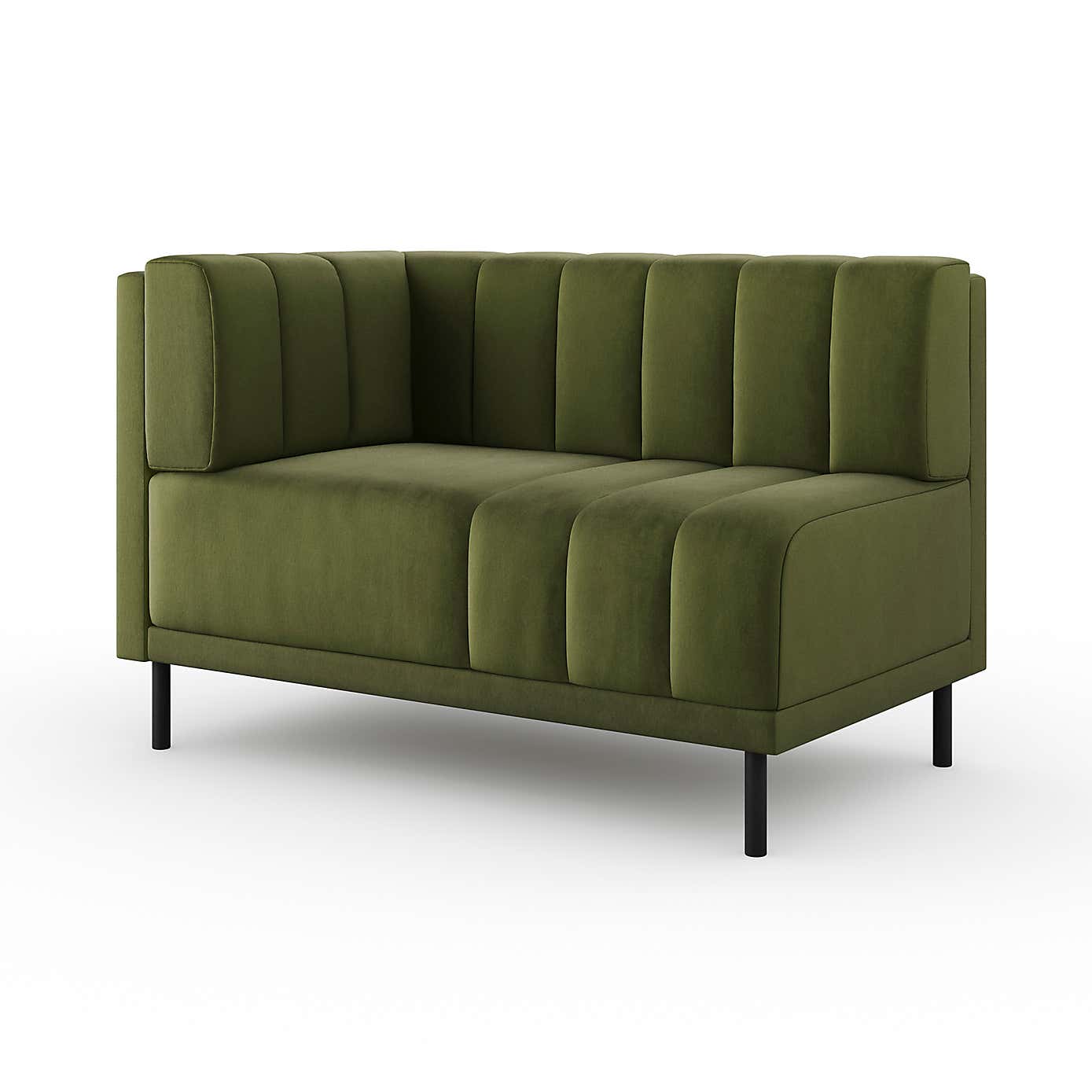 Amali Corner Dining Bench, Matte Plush Velvet