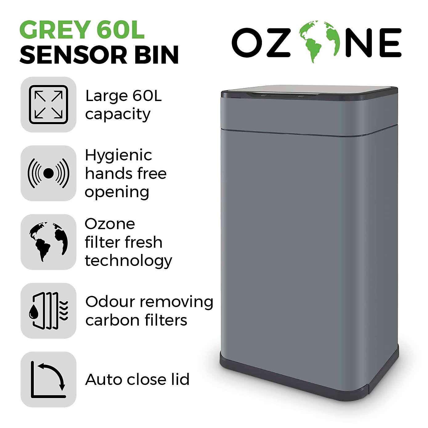 Tower 60L Ozone Sensor Bin