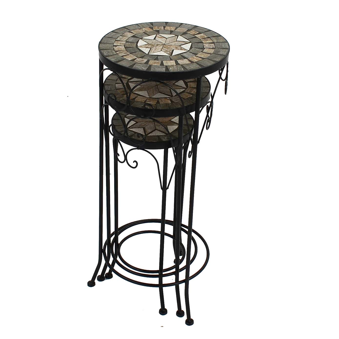 Brava Tall Set of 3 Plant Stands
