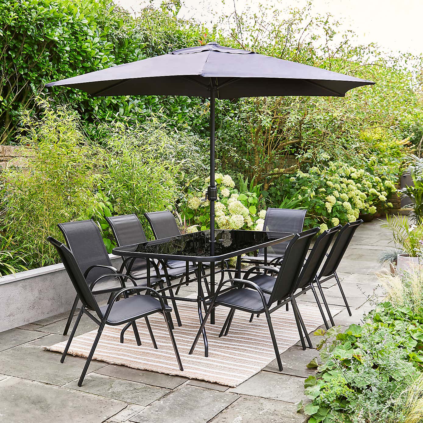 10 Piece Rectangular Garden Dining Set