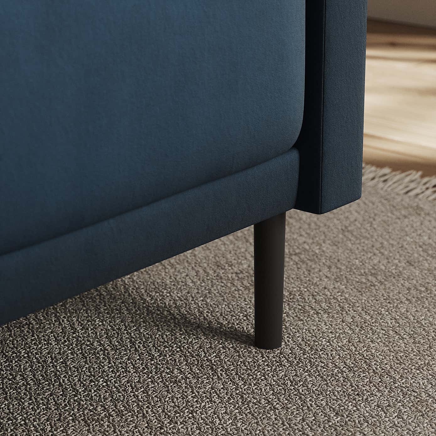 Amali Corner Dining Bench, Matte Plush Velvet