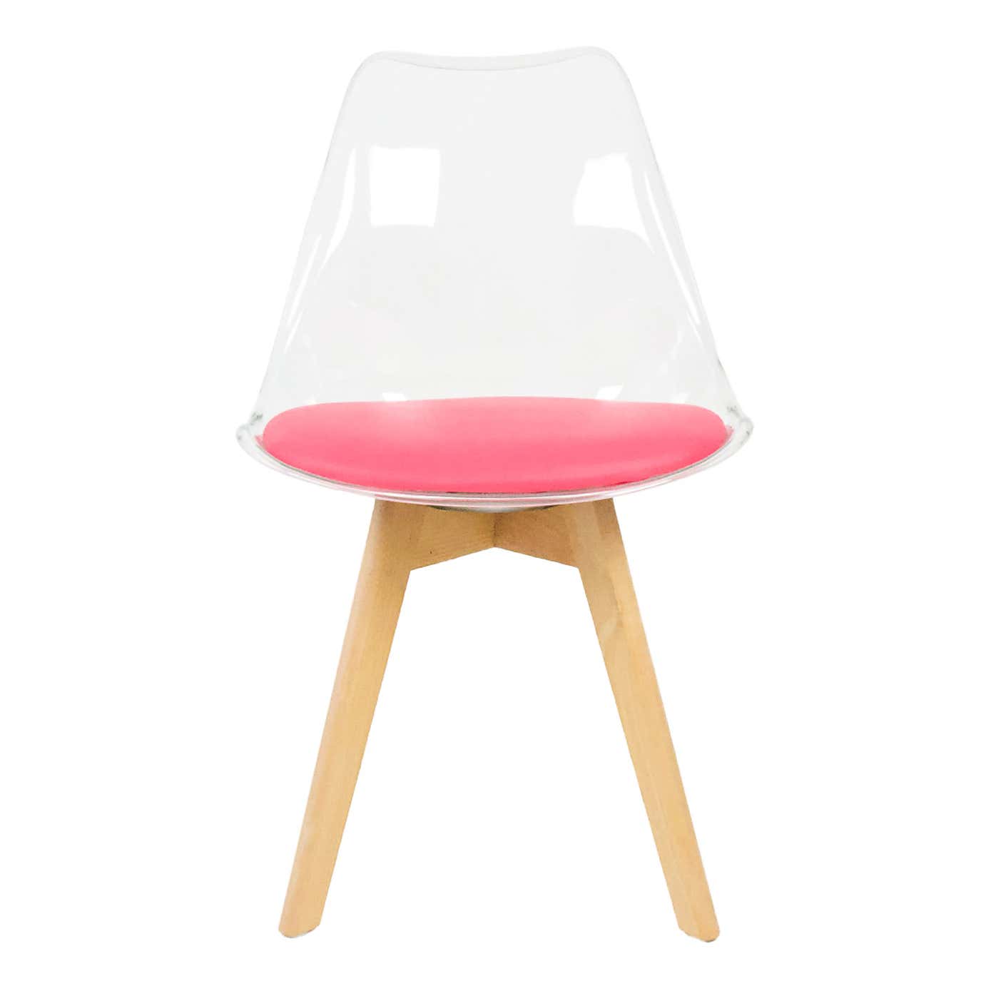 Fusion Living Soho Clear Plastic Dining Chair with Squared Legs