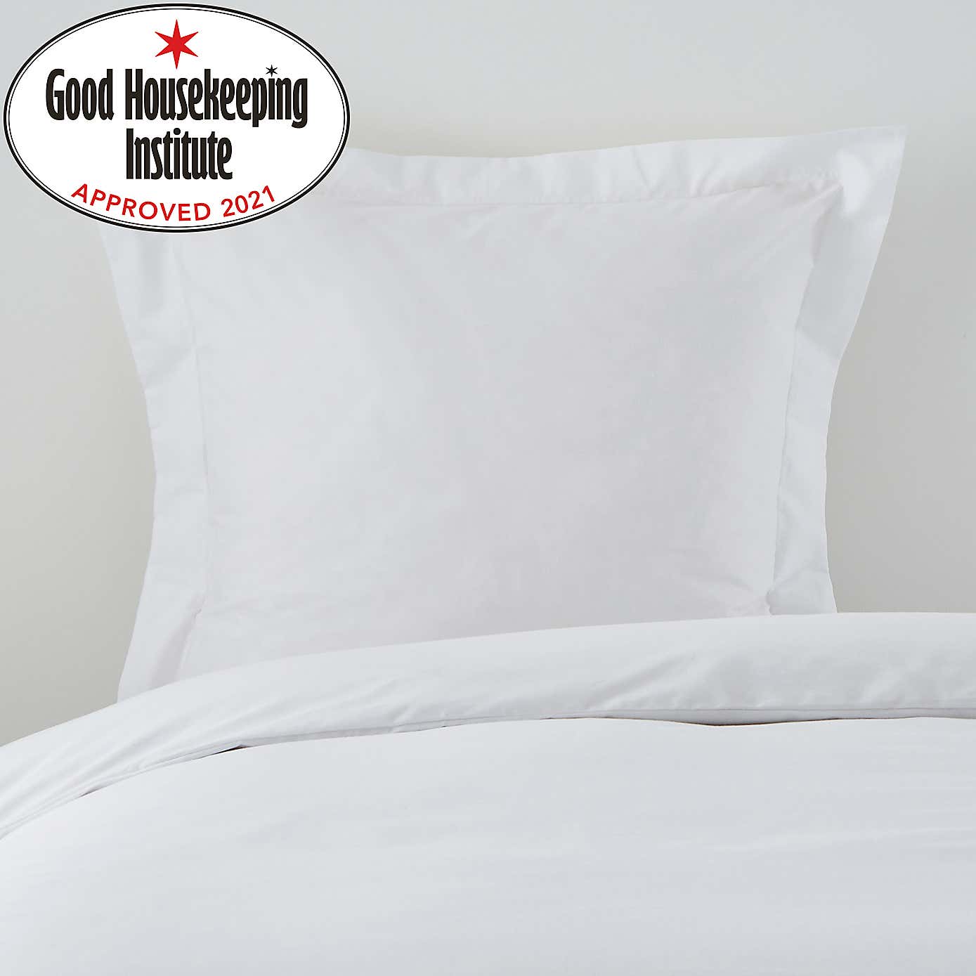 Non Iron Plain Dye White Continental Square Pillowcase
