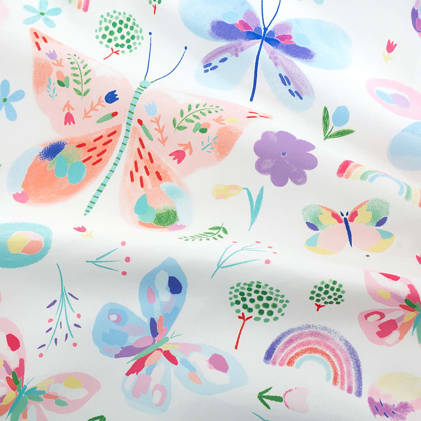 Painted Butterfly Duvet Cover and Pillowcase Set