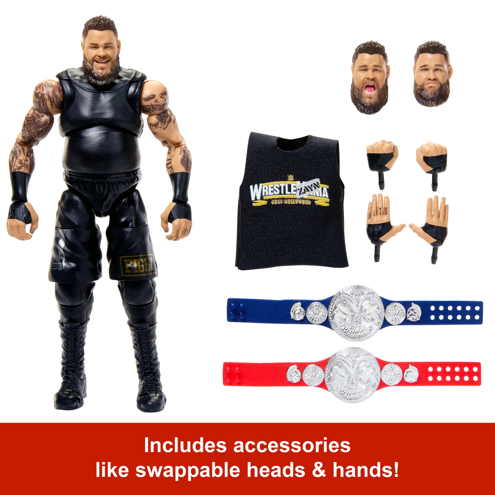 WWE Ultimate Edition Kevin Owens Action Figure & Accessories Set, 6-Inch Collectible, 30 Articulation Points