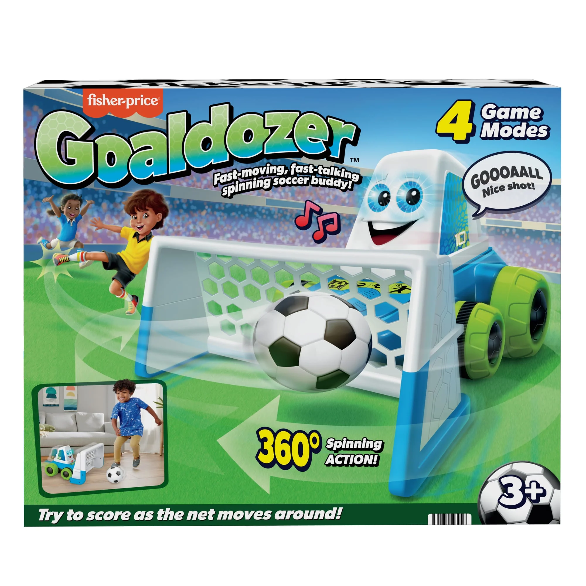 Fisher-Price Electronic Soccer Game With Net & Soccer Ball, Goaldozer Preschool Toy