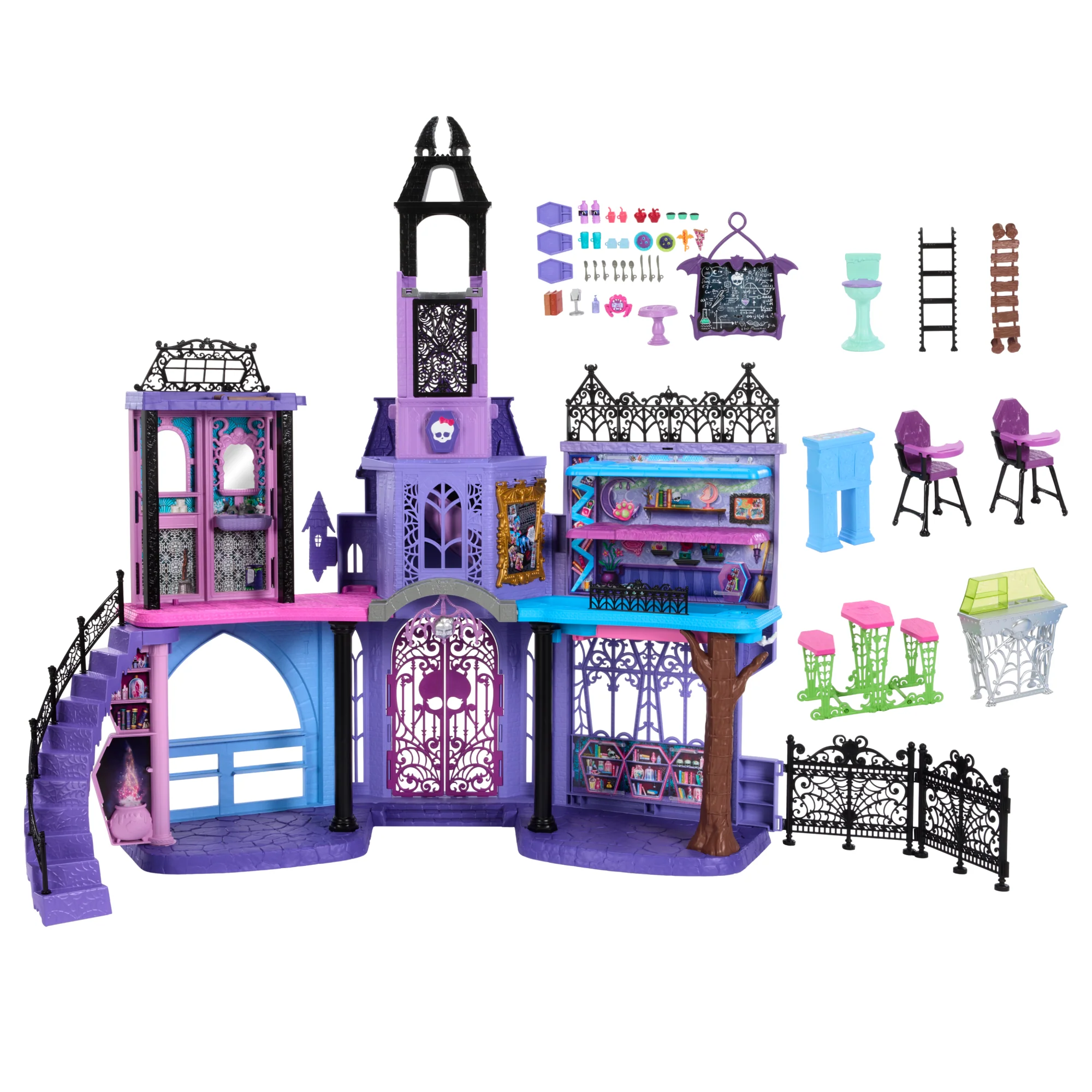 Monster High Haunted High School Doll House With 35+ Pieces Of Furniture And Accessories