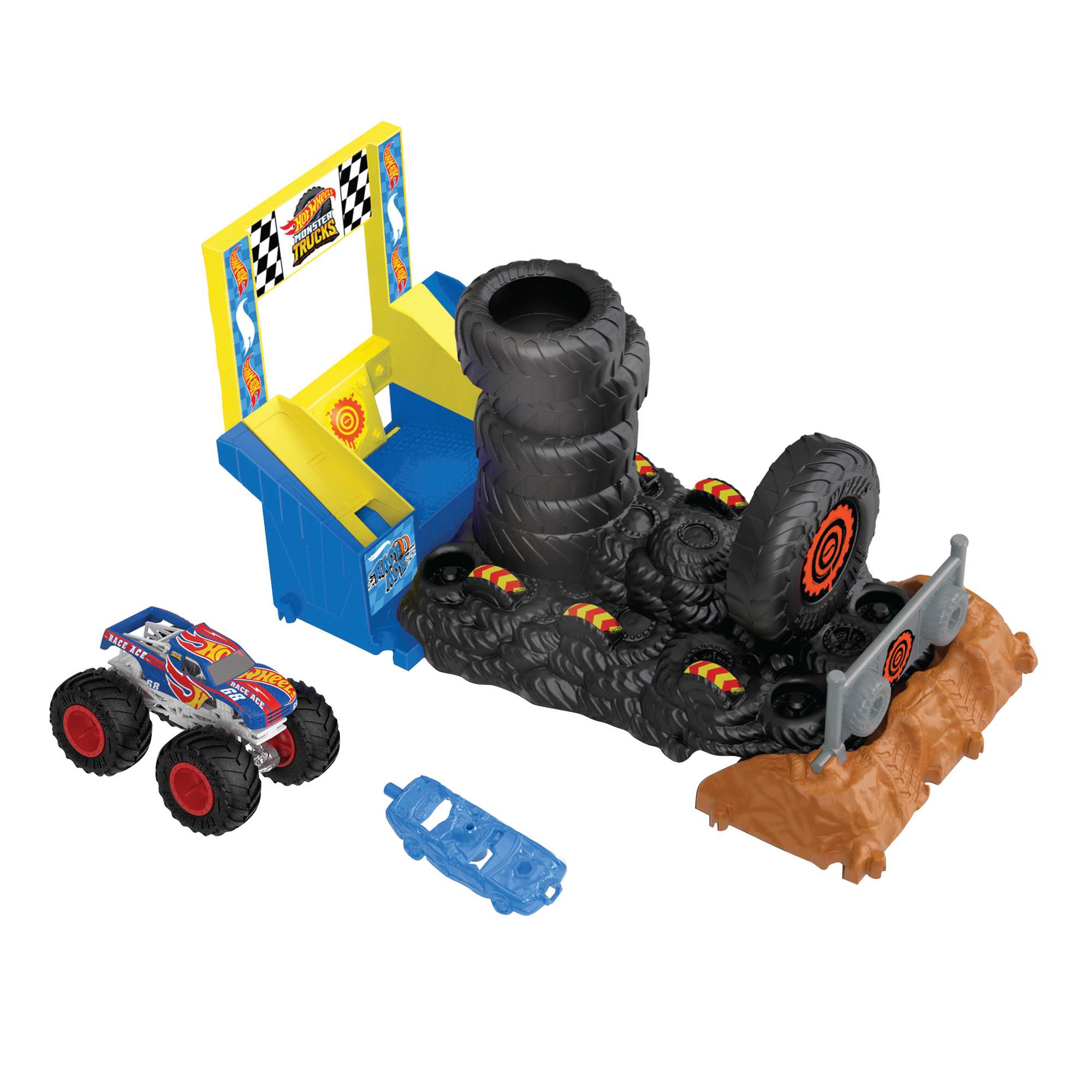 Hot Wheels Monster Trucks Arena Smashers? Race Ace Smash Race Challenge? Playset