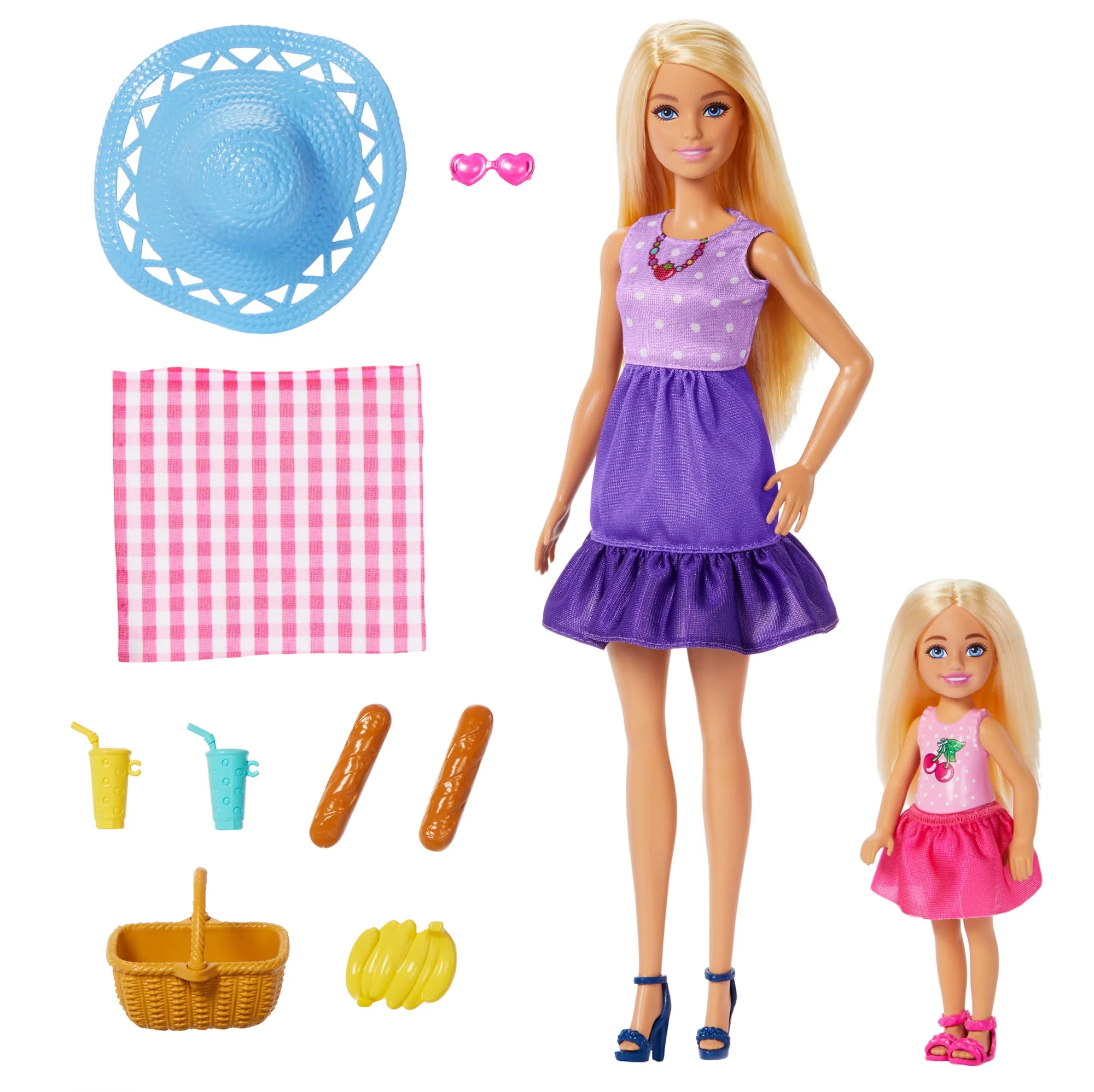 Barbie Family & Friends Dolls & Accessories, Picnic-Themed Playset With 2 Dolls & 9 Pieces