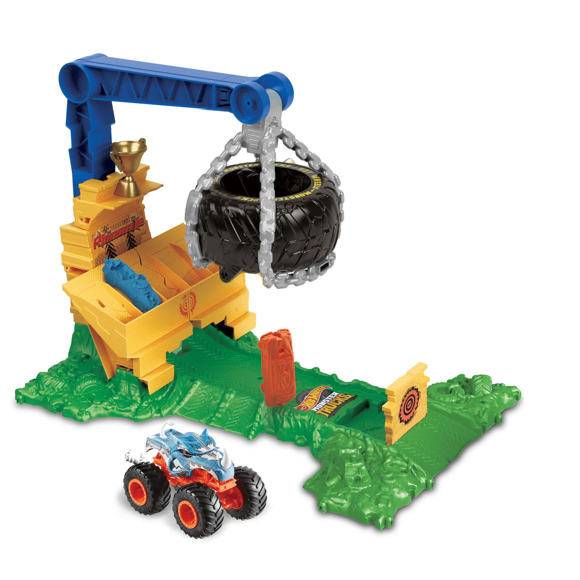 Hot Wheels Monster Trucks Pista de Brinquedo Arena de Demoli??o Reta na Selva