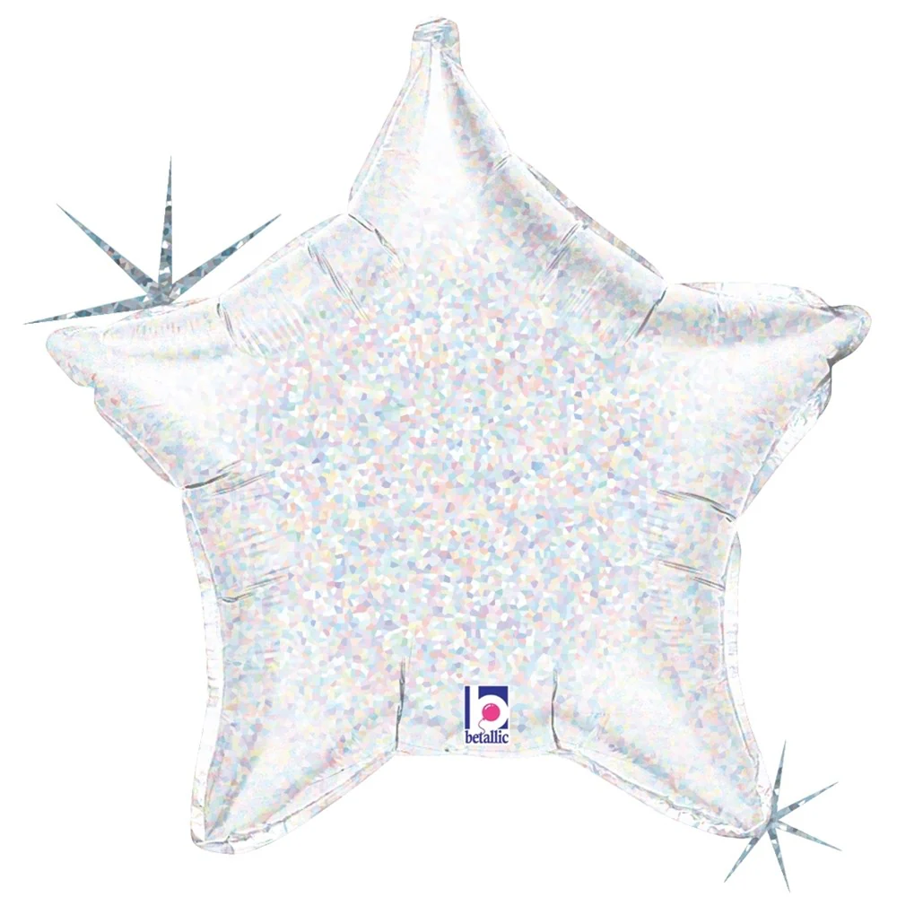 Betallic Silver Holographic Star 21 inch Star-Shape Holographic 1ct