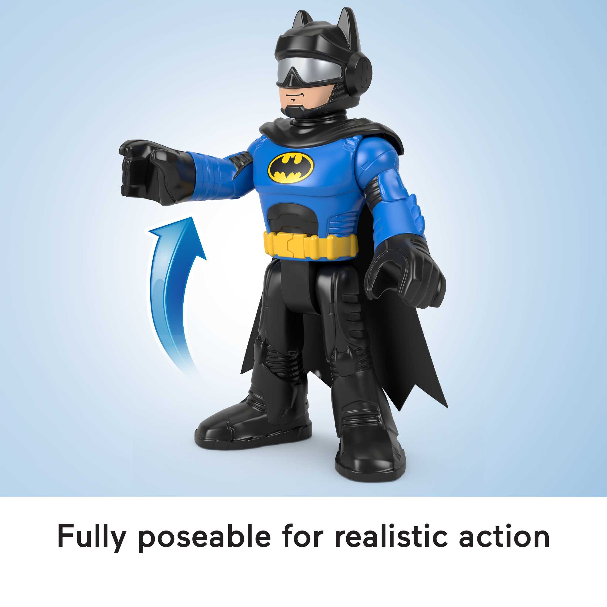 Imaginext DC Super Friends Batman Figure, 10-inch Poseable Preschool Toy, Biker Blue